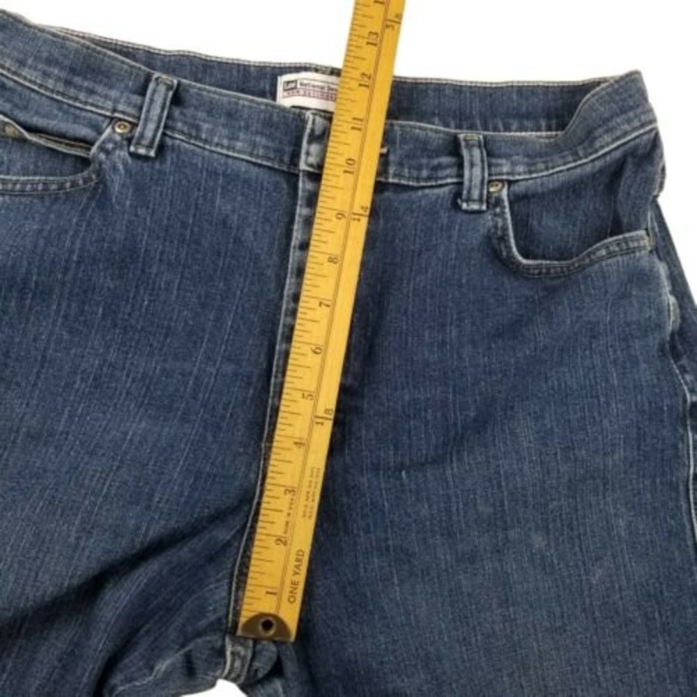 Lee Jeans Women's size 12 M Straight Leg Dark Wash Mom High Rise Pink W33 L29.5 - Picture 8 of 12